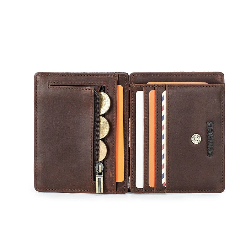 WV Studio Leather Slim Wallet RFID Protection With Integrated Money Clip