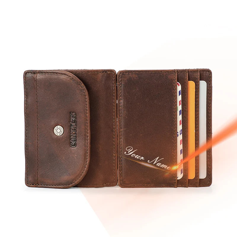 WV Studio Leather Slim Wallet RFID Protection With Integrated Money Clip