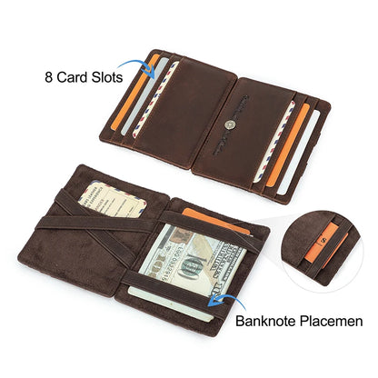 WV Studio Leather Slim Wallet RFID Protection With Integrated Money Clip