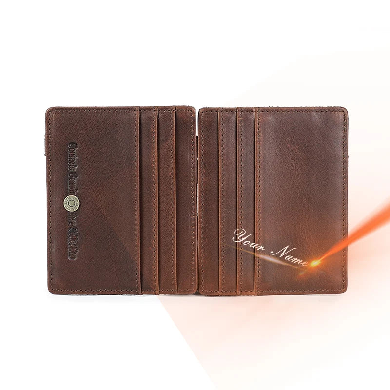 WV Studio Leather Slim Wallet RFID Protection With Integrated Money Clip