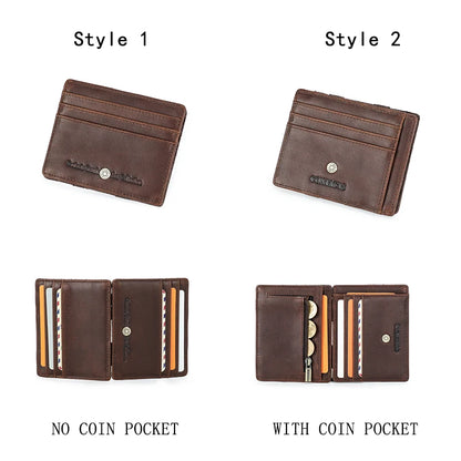 WV Studio Leather Slim Wallet RFID Protection With Integrated Money Clip