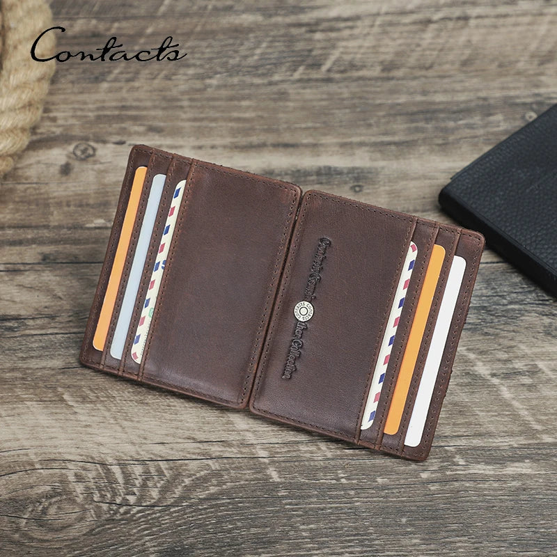 WV Studio Leather Slim Wallet RFID Protection With Integrated Money Clip