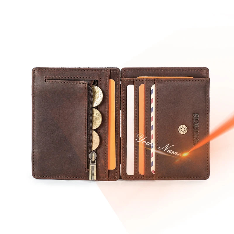 WV Studio Leather Slim Wallet RFID Protection With Integrated Money Clip