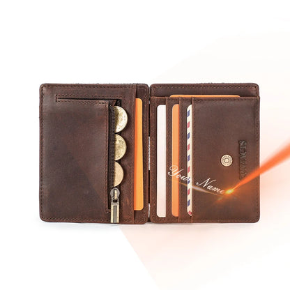 WV Studio Leather Slim Wallet RFID Protection With Integrated Money Clip